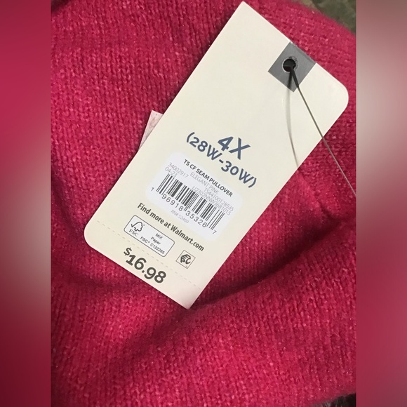 Terra & Sky Women's Plus Size Eyelash Knit Pullover Sweater, Midweight - Picture 6 of 6